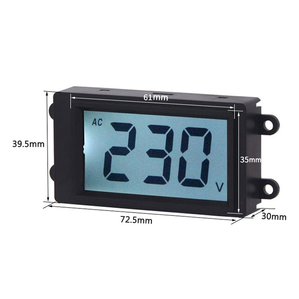 AC Digital Volt Meter 2 Wire 80-380V Blue LCD Display