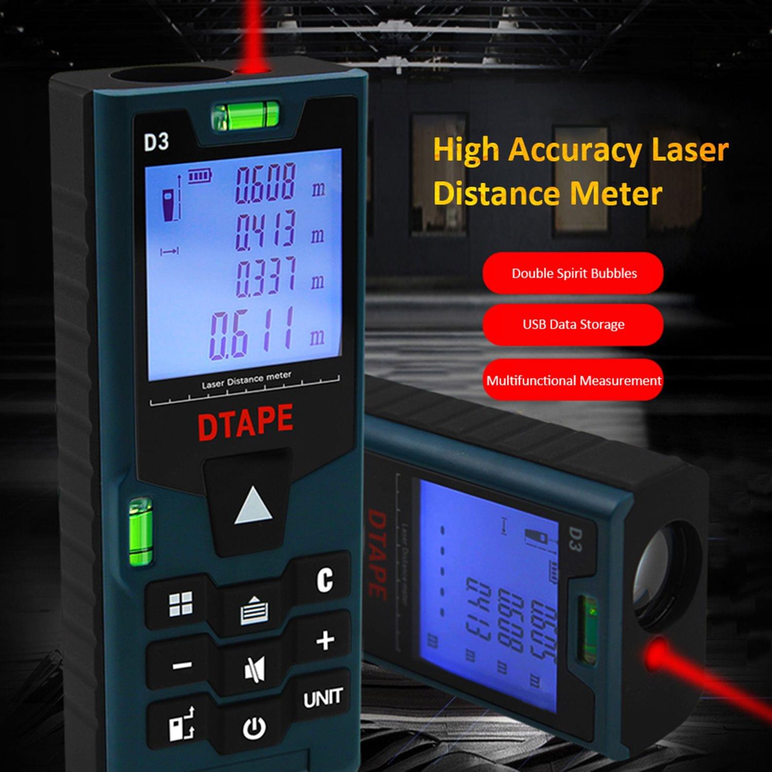 Handheld Digital Laser Distance Meter Portable Mini Range - 0.2-100m