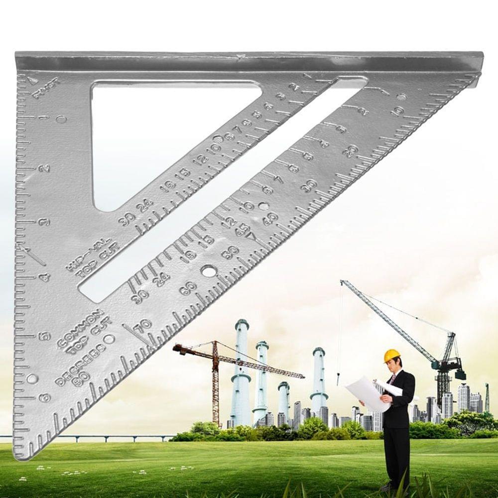 6.5in Aluminum Alloy Triangle Rulers Protractor Miter