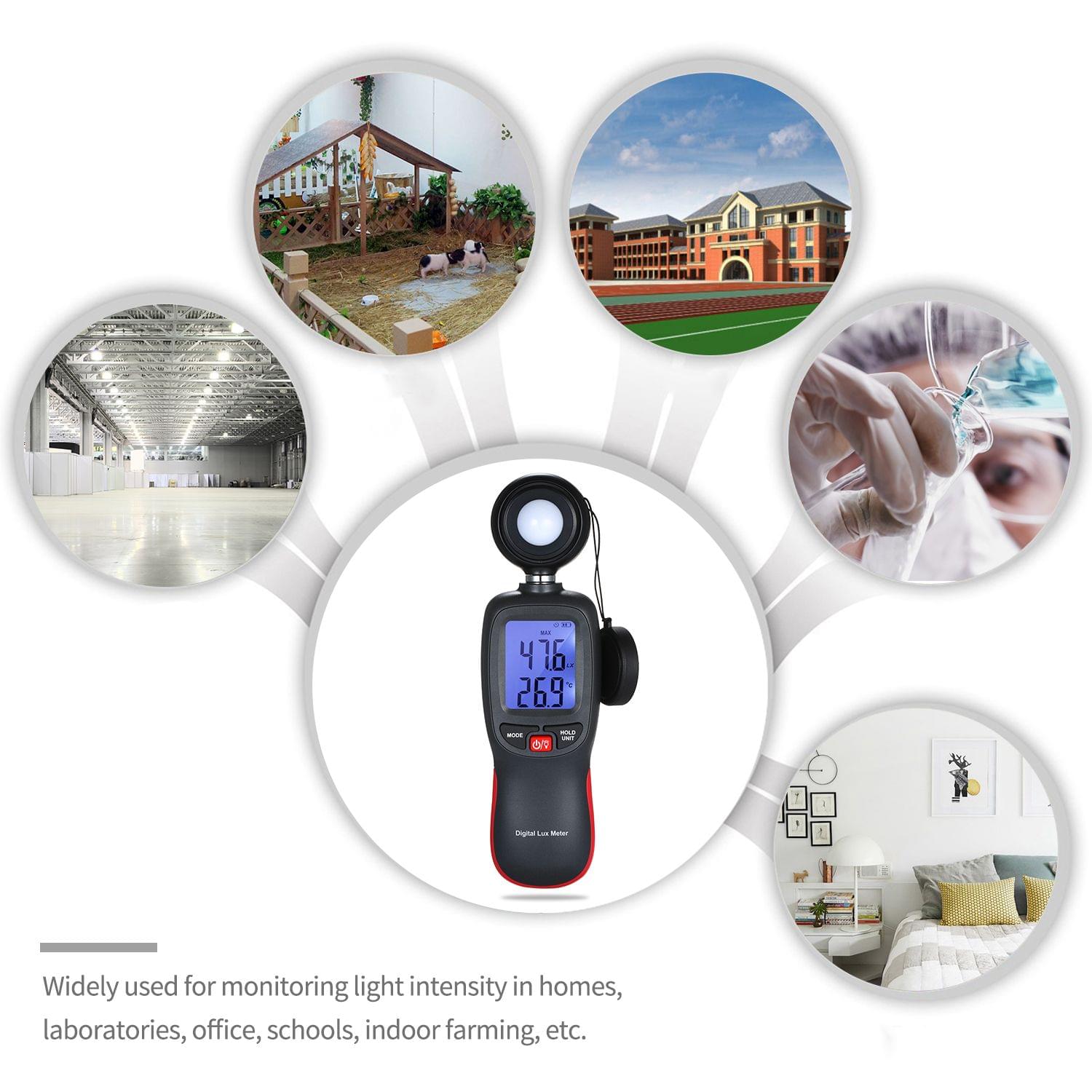 Digital Lux Meter LCD Display Handheld Illuminometer Mini