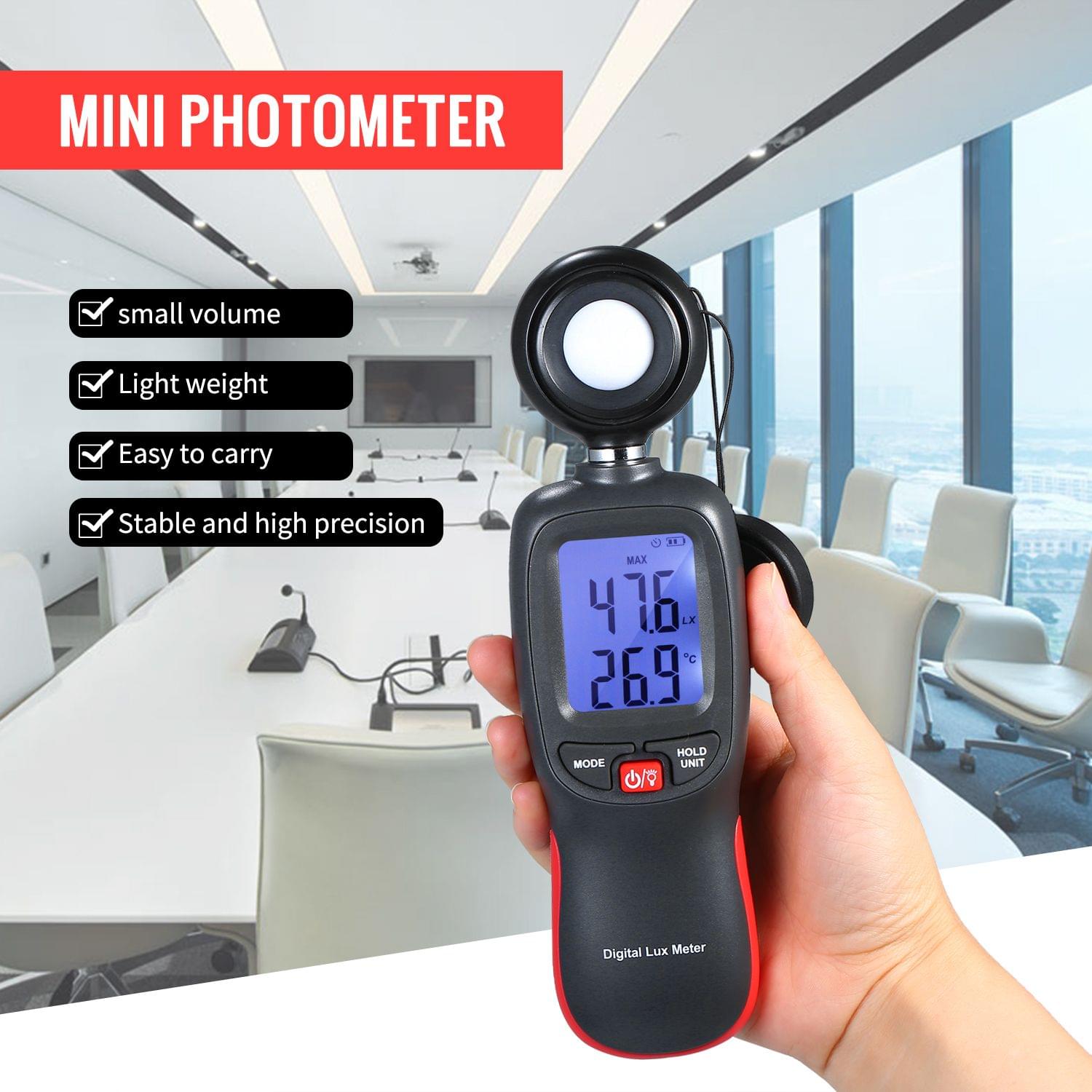 Digital Lux Meter LCD Display Handheld Illuminometer Mini