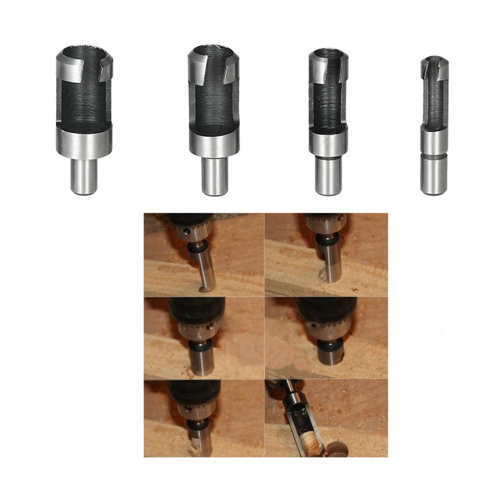 Cylinder Type Round Shank Wood Plug Cutter Set Cork Drill - Cylinder Type