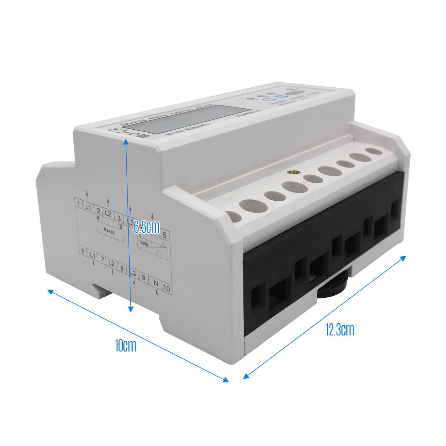 3 Phase 4 Wire DIN-Rail Energy Meter RS485 MODBUS Protocol