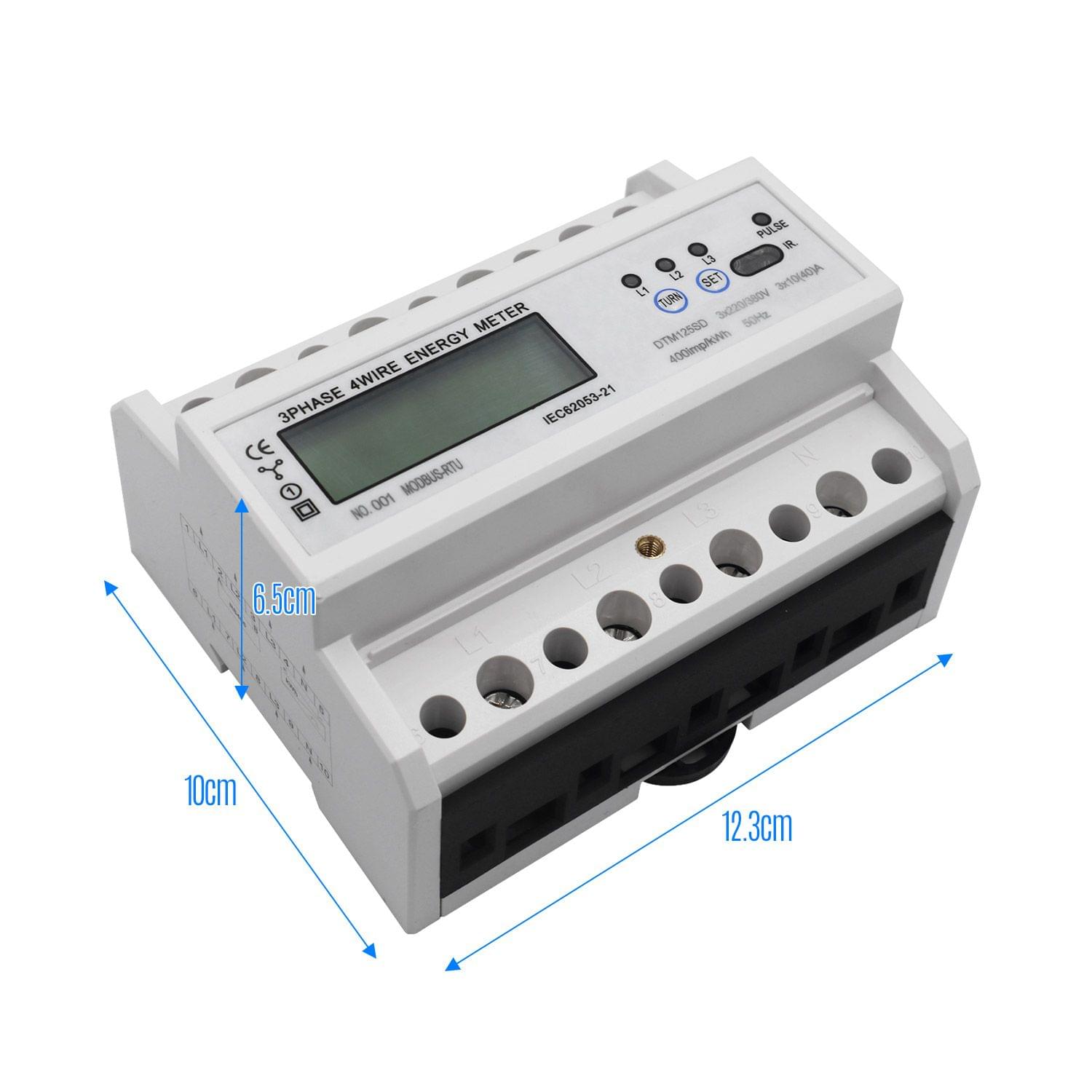 Multifunctional DIN-Rail Energy Meter 3 Phase 4 Wire RS485