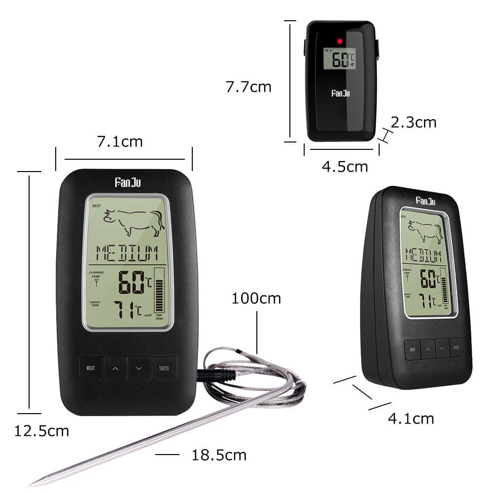 FanJu FJ2245 Digital Cooking Grill Thermometer with Wireless