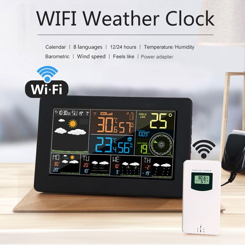 Multifunctional Color WiFi Weather Station APP Control Smart - EU Plug