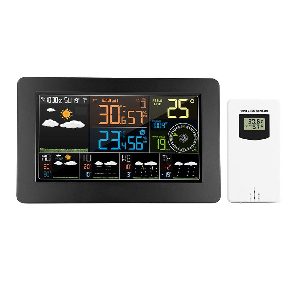 Multifunctional Color WiFi Weather Station APP Control Smart - EU Plug