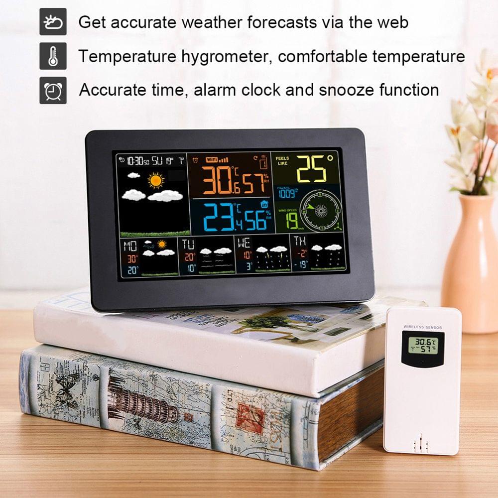 Multifunctional Color WiFi Weather Station APP Control Smart - EU Plug