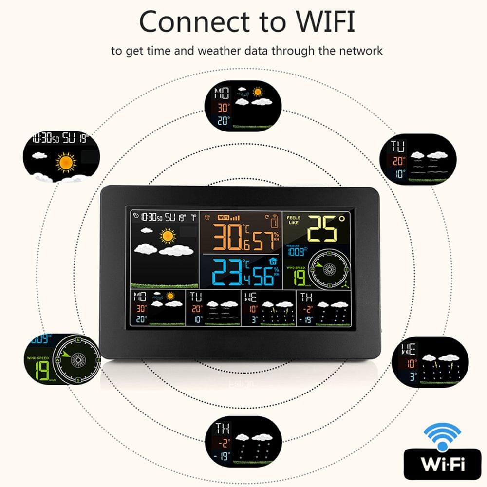 Multifunctional Color WiFi Weather Station APP Control Smart - EU Plug