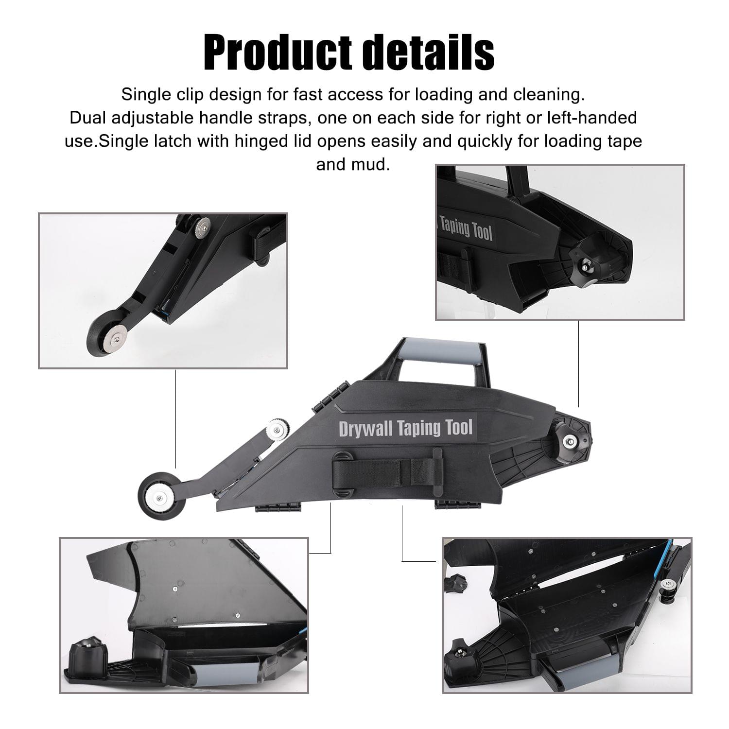 Drywall Taping Tool with Quick-Change Inside Corner Wheel