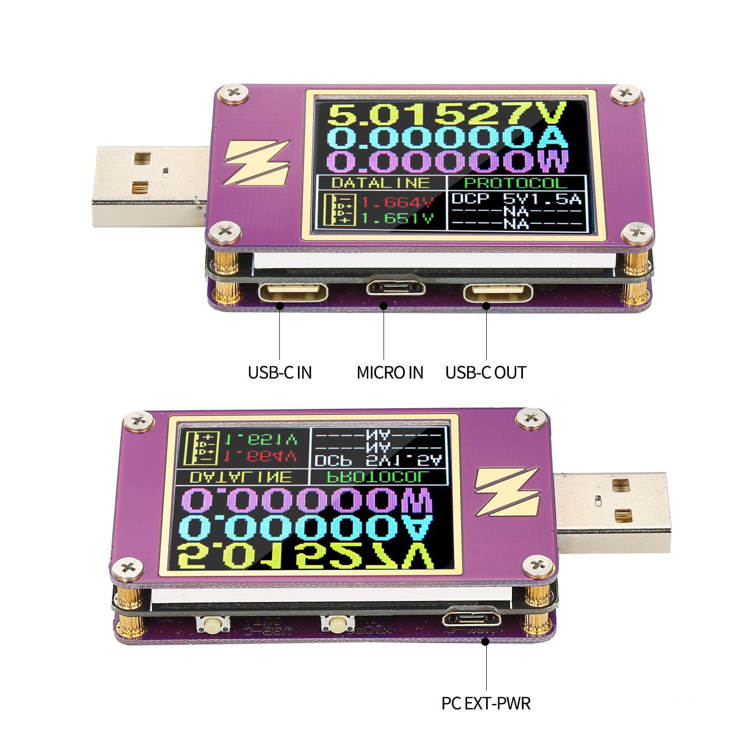 ZY1280P USB Tester Digital Display Color Screen Current