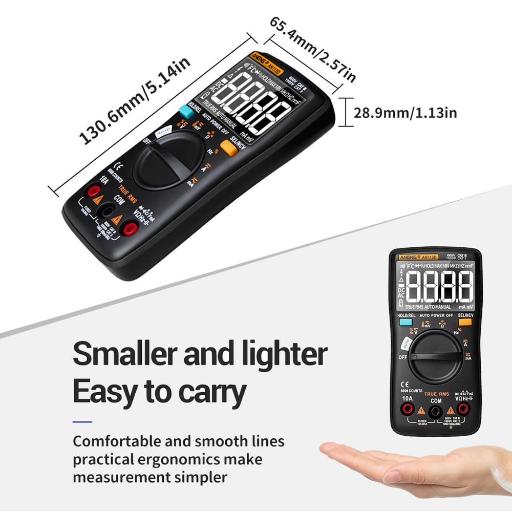 ANENG AN113D Digital Multimeter Electrical Meter 6000 Counts