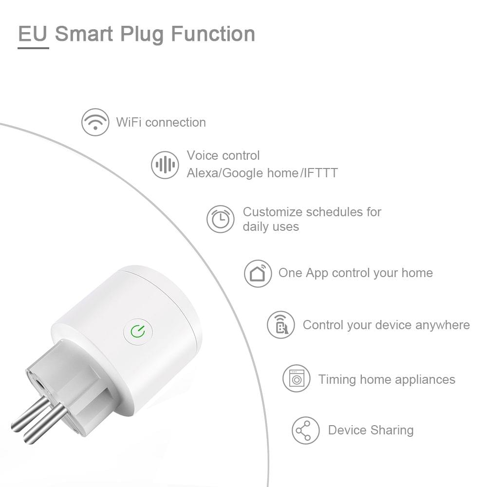 Mini WiFi Smart Socket EU Plug Outlet Timing ON/OFF Energy - EU Plug