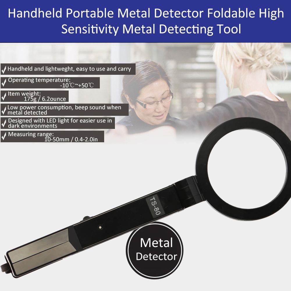 Handheld Portable Metal Detector Foldable High Sensitivity