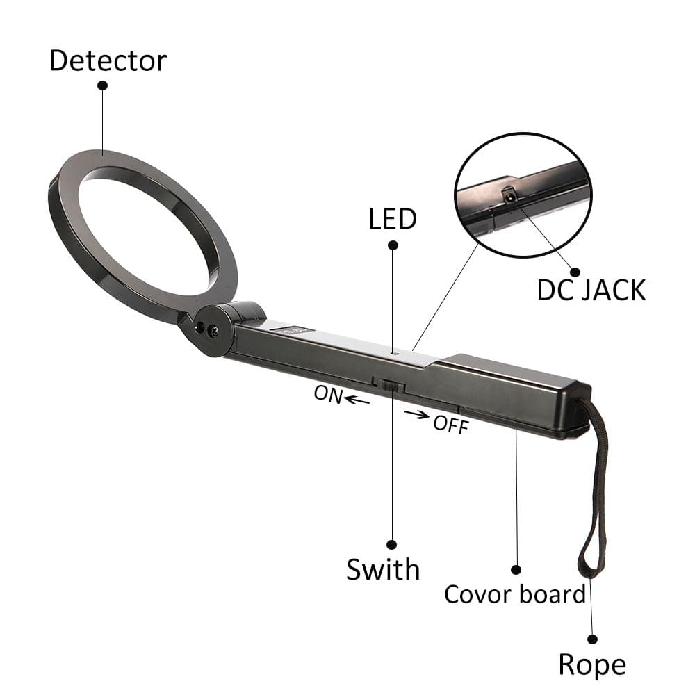 Handheld Portable Metal Detector Foldable High Sensitivity