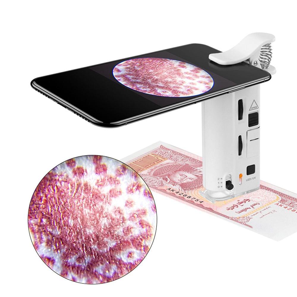 60-100X Cold-warm Light LED Cell Phone Microscope Universal