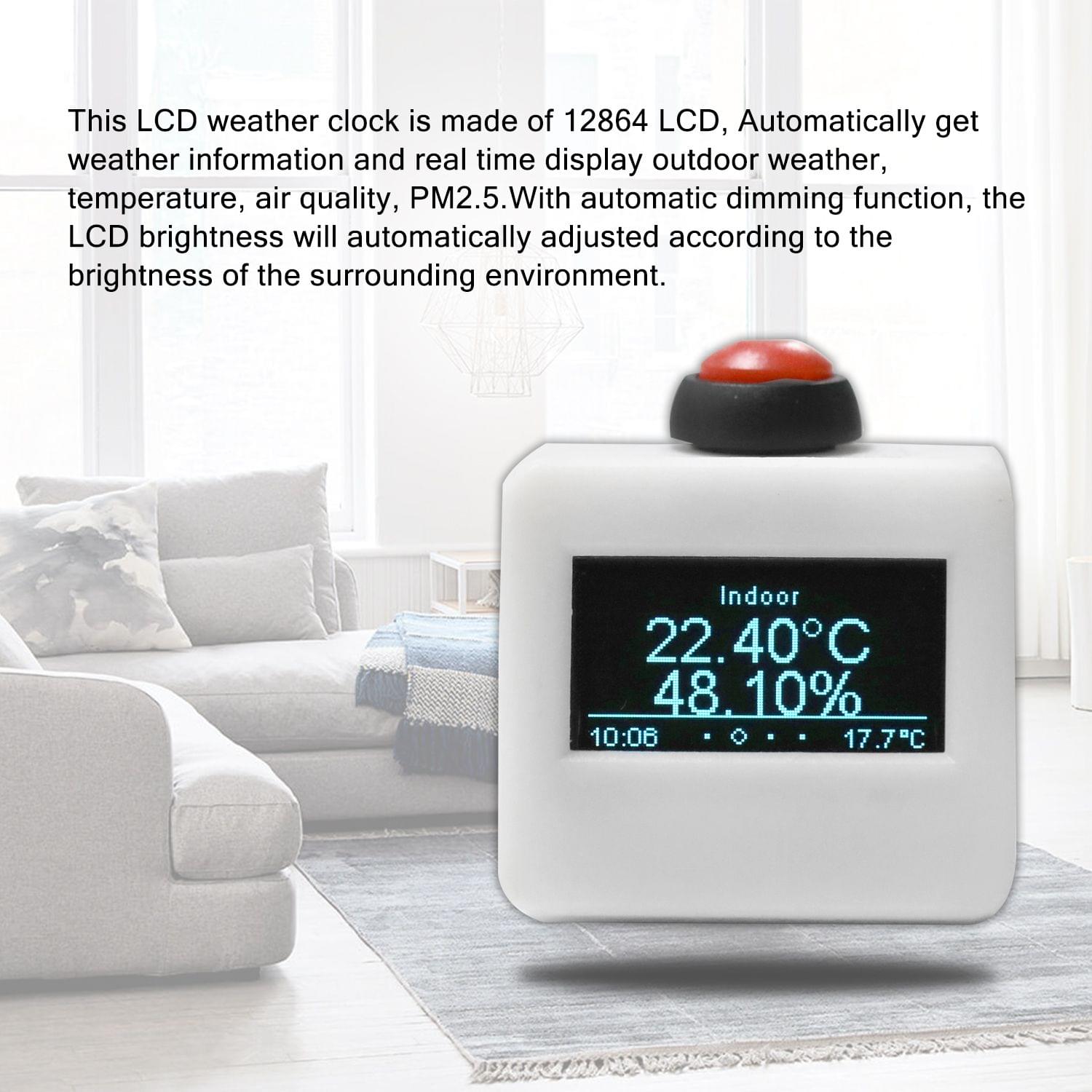 Household Mini Size Portable LCD Wifi Weather Clock with