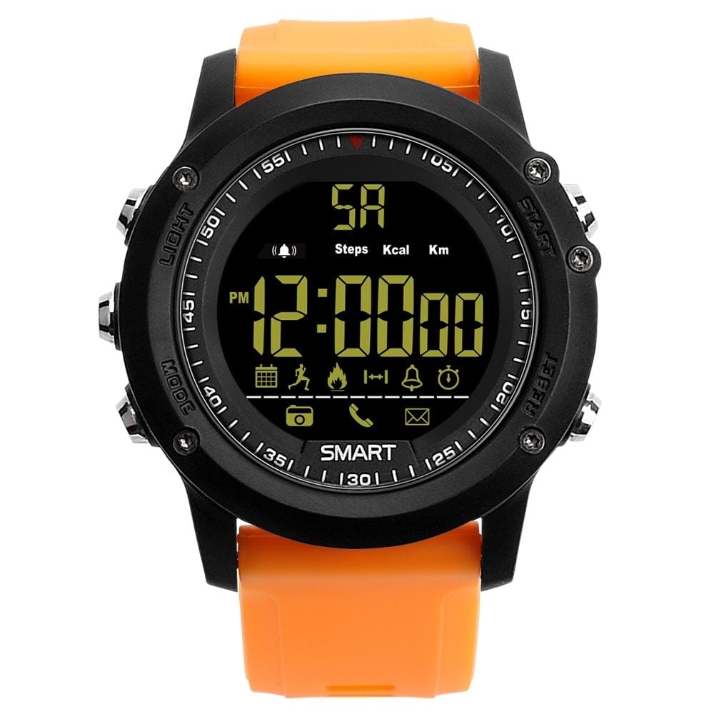 EX17 Bluetooth 4.0 Smart Watch, 50m Professional Waterproof, Support Pedometer / Information Reminder / Data Analysis / Remote Camera (Orange)