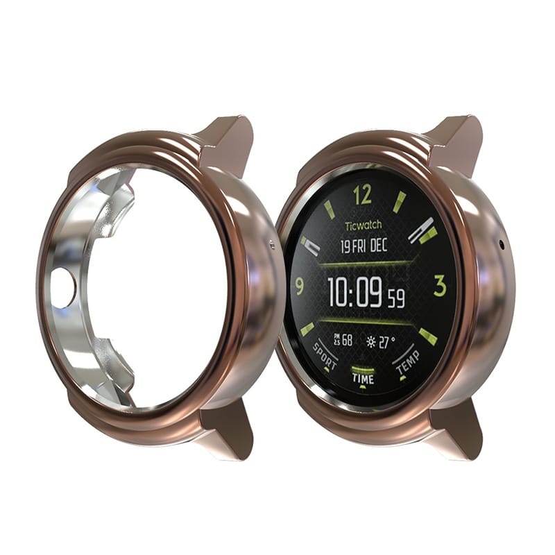 For Tic Watch E Smart Watch TPU Protective Case (Rose Gold)