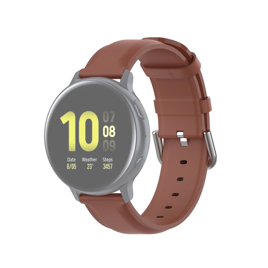 For Galaxy Watch Active3 / Galaxy Watch 3 41mm 20mm Universal Leather Wrist Strap (Brown)