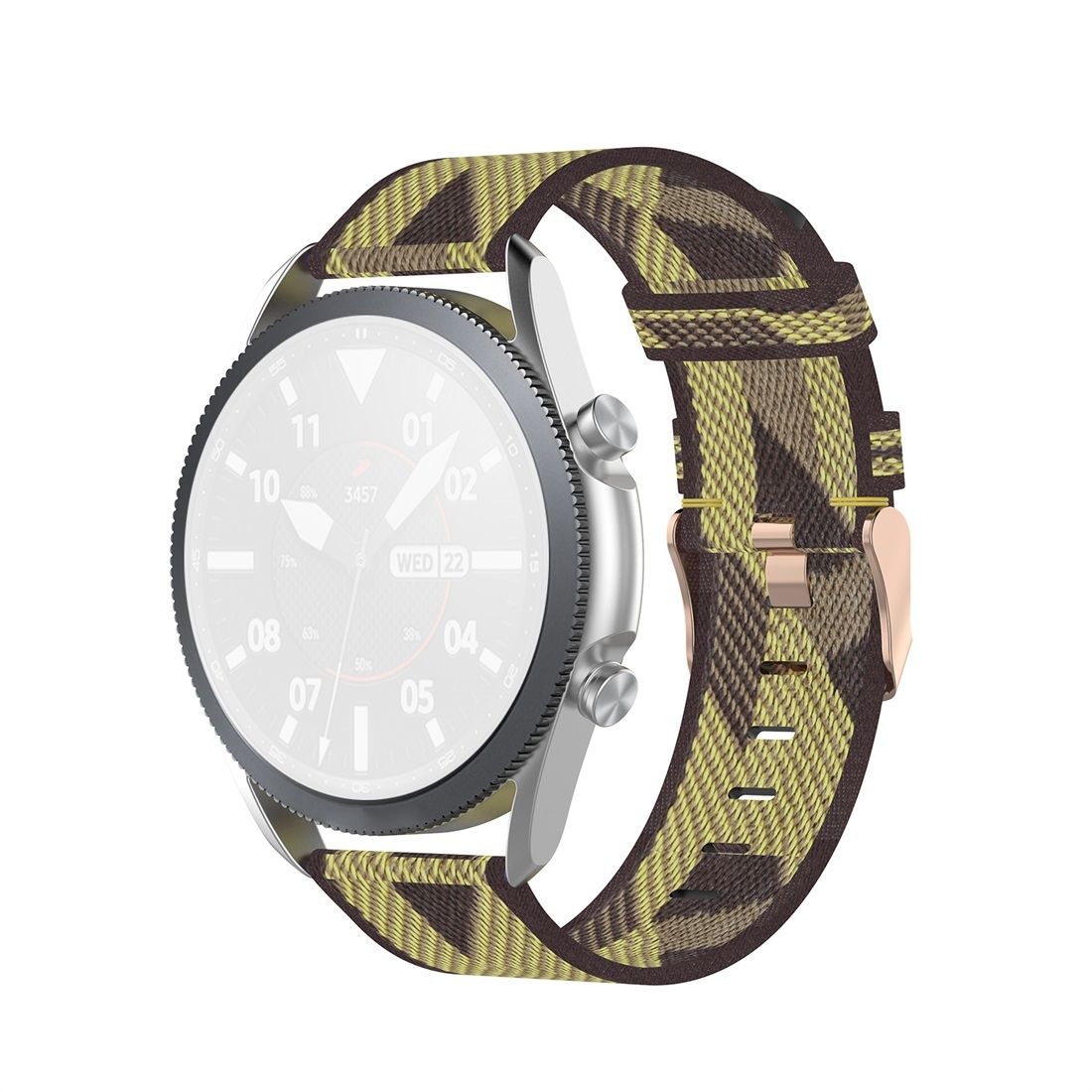 For Galaxy Watch 3 41mm Woven Nylon Textured Strap, Size: Free Size 20mm (Yellow)