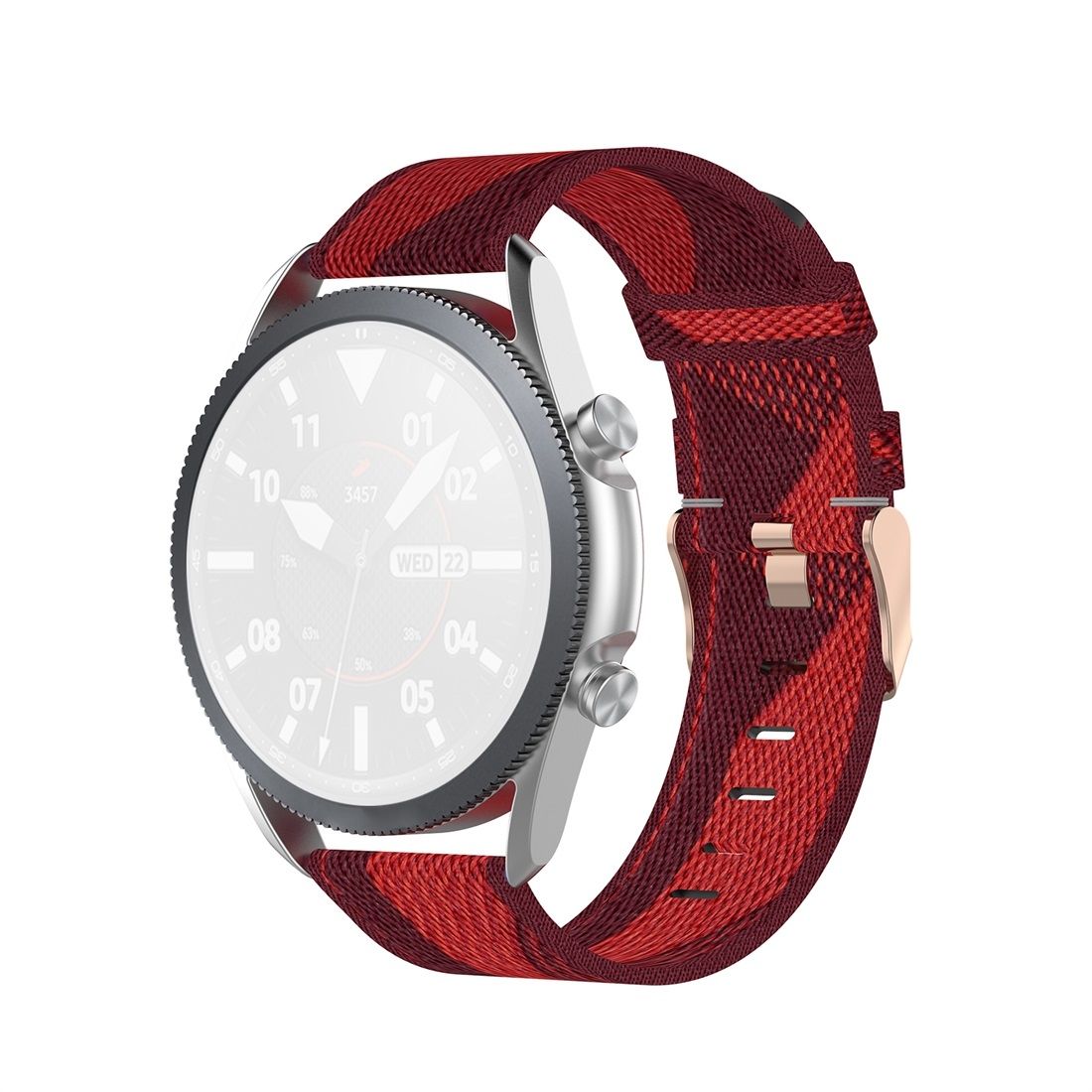 For Galaxy Watch 3 41mm Woven Nylon Textured Strap, Size: Free Size 20mm (Red)