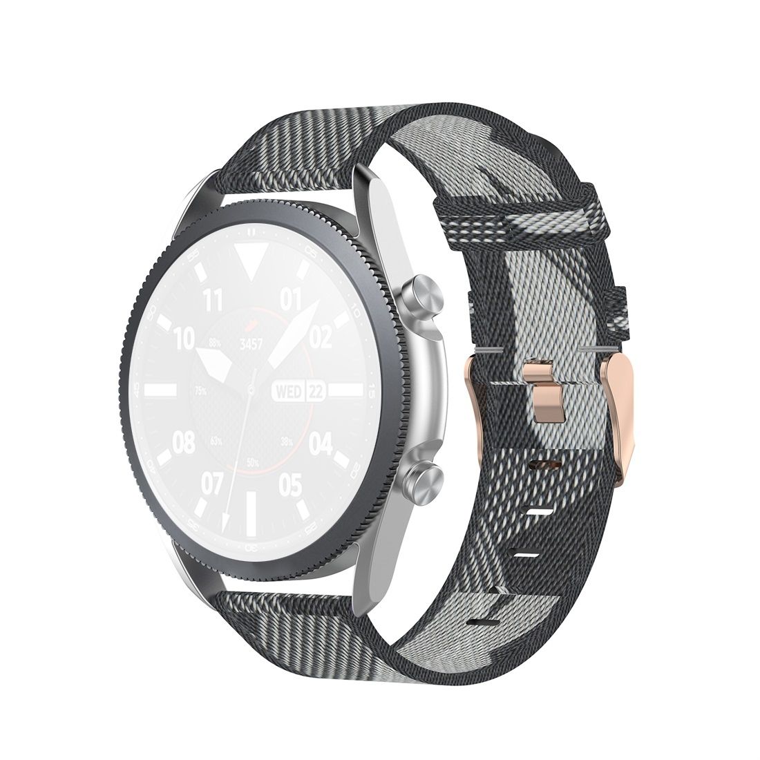 For Galaxy Watch 3 41mm Woven Nylon Textured Strap, Size: Free Size 20mm (Gray)