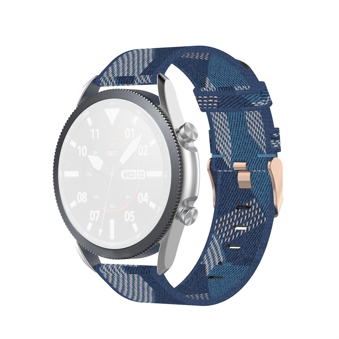 For Galaxy Watch 3 41mm Woven Nylon Textured Strap, Size: Free Size 20mm (Blue)