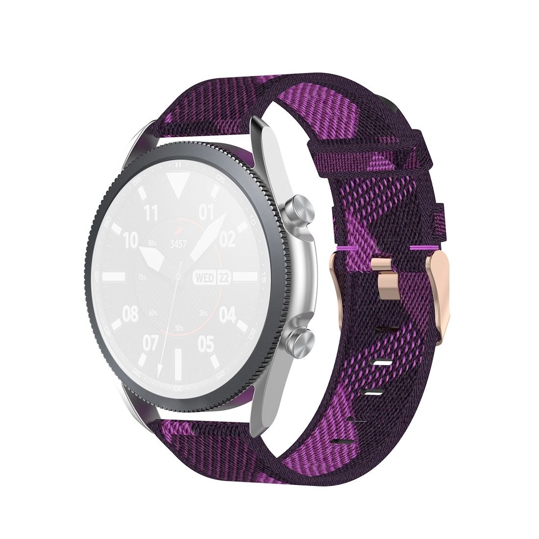 For Galaxy Watch 3 41mm Woven Nylon Textured Strap, Size: Free Size 20mm (Purple)