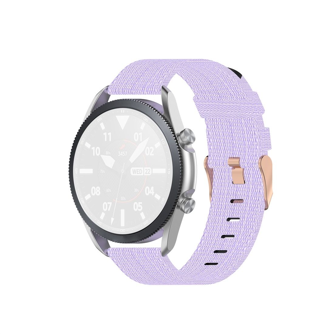 For Galaxy Watch 3 41mm Woven Nylon Textured Strap, Size: Free Size 20mm (Light Purple)