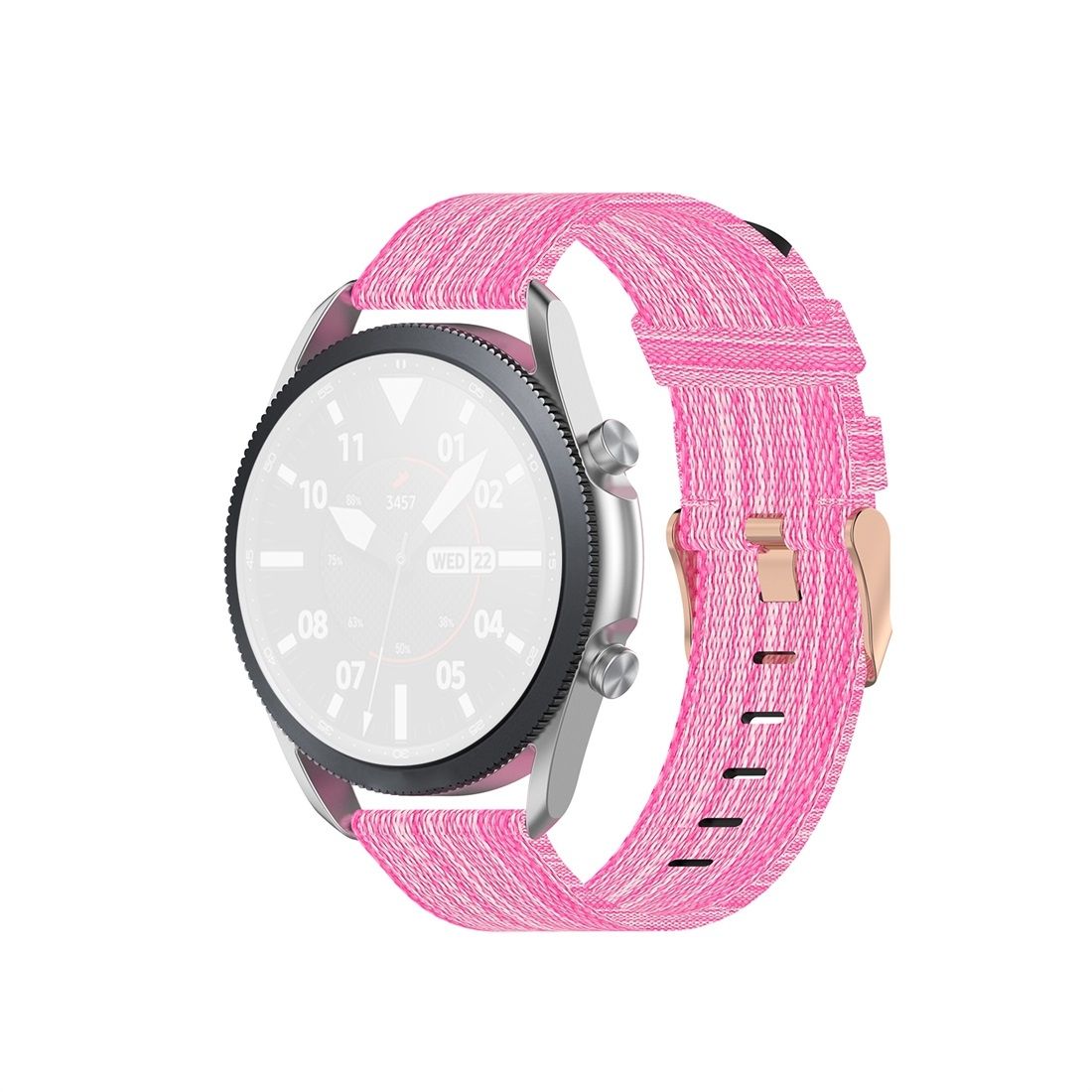 For Galaxy Watch 3 41mm Woven Nylon Textured Strap, Size: Free Size 20mm (Pink)