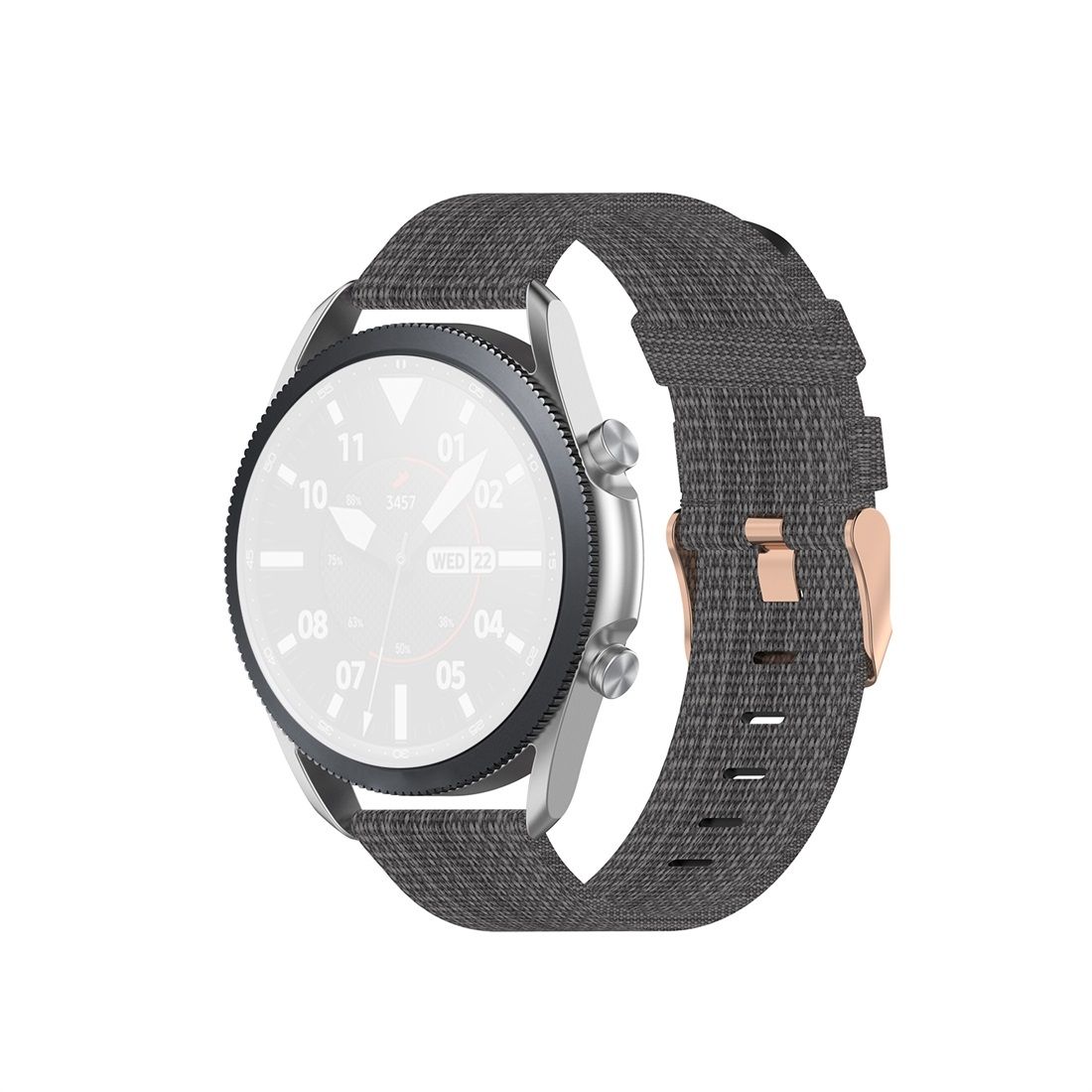 For Galaxy Watch 3 41mm Woven Nylon Textured Strap, Size: Free Size 20mm (Dark Gray)