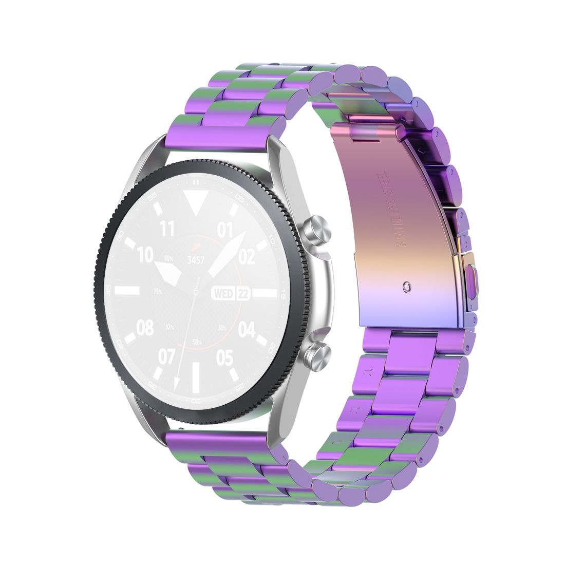 For Galaxy Watch 3 41mm Three Stainless Steel Straps, Size: 20mm (Colorful)