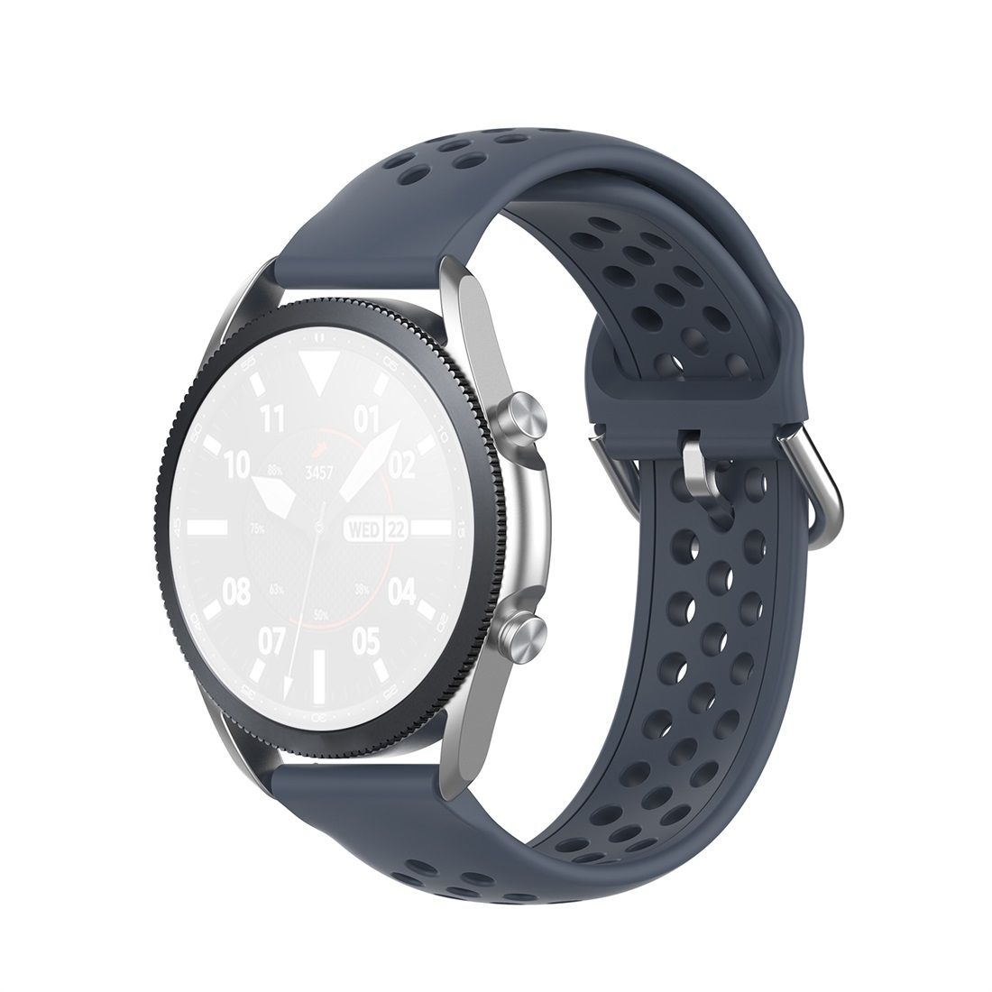 For Galaxy Watch 3 41mm R850 Silicone Sports Solid Color Strap, Size: Free Size 20mm (Gray)