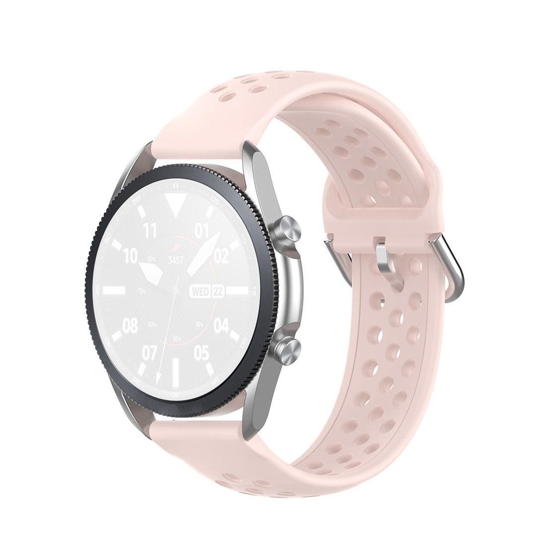 For Galaxy Watch 3 41mm R850 Silicone Sports Solid Color Strap, Size: Free Size 20mm (Pink)