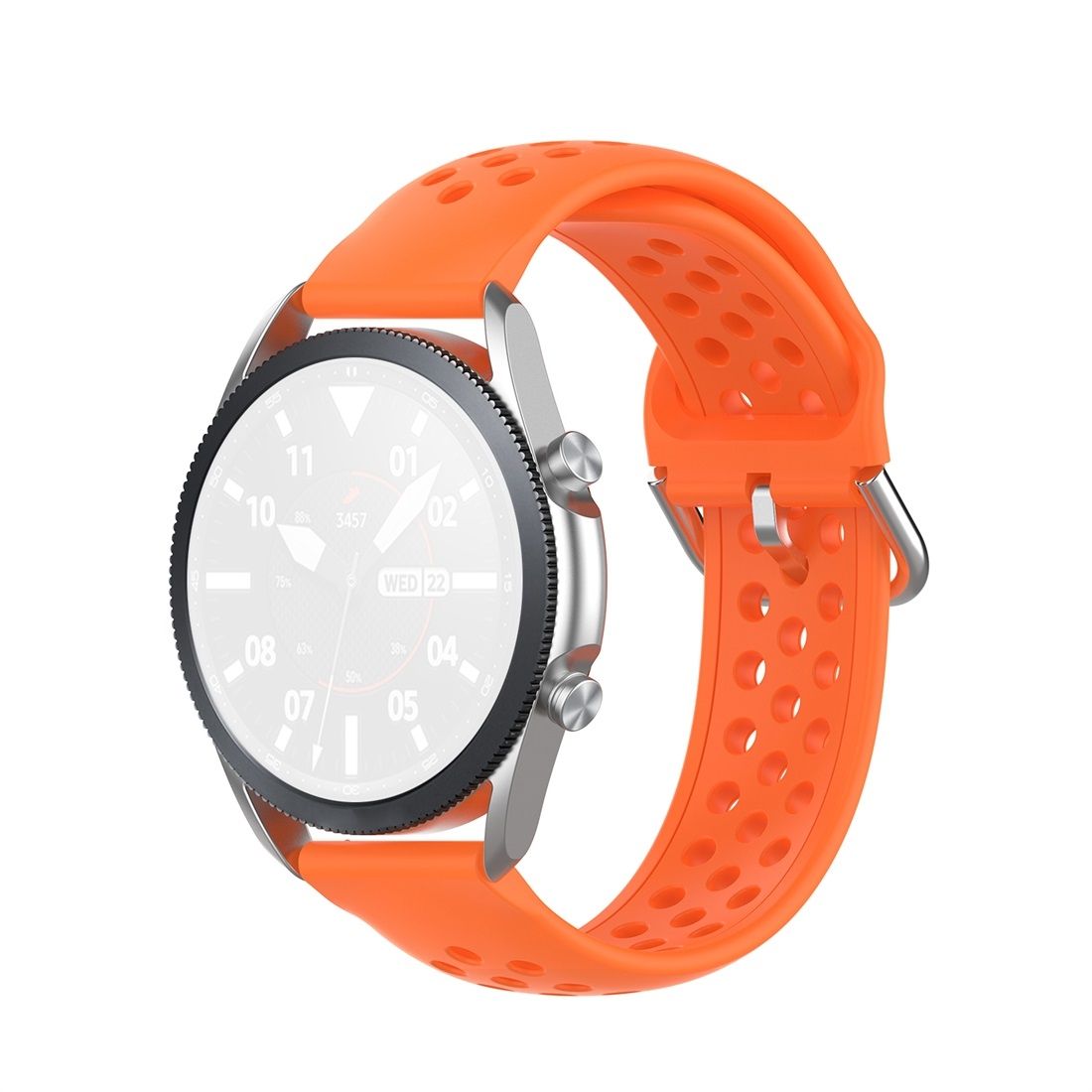 For Galaxy Watch 3 41mm R850 Silicone Sports Solid Color Strap, Size: Free Size 20mm (Orange)