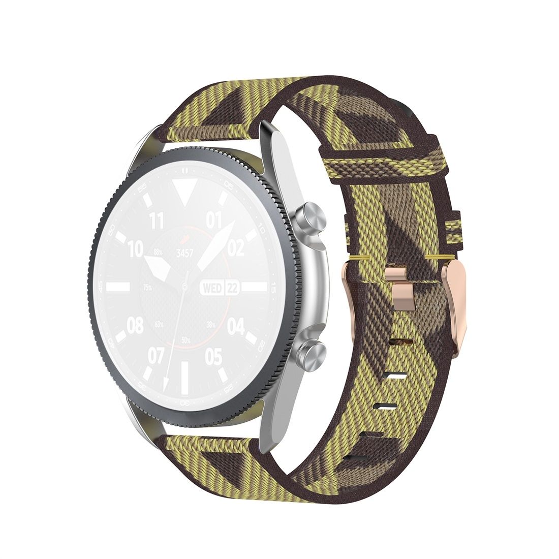 For Galaxy Watch 3 45mm Woven Nylon Textured Strap, Size: Free Size 22mm (Yellow)