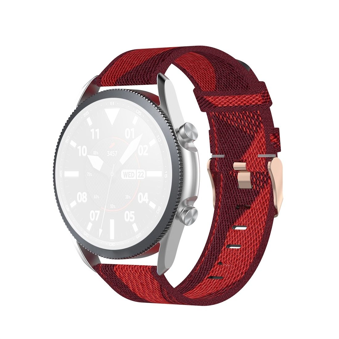 For Galaxy Watch 3 45mm Woven Nylon Textured Strap, Size: Free Size 22mm (Red)