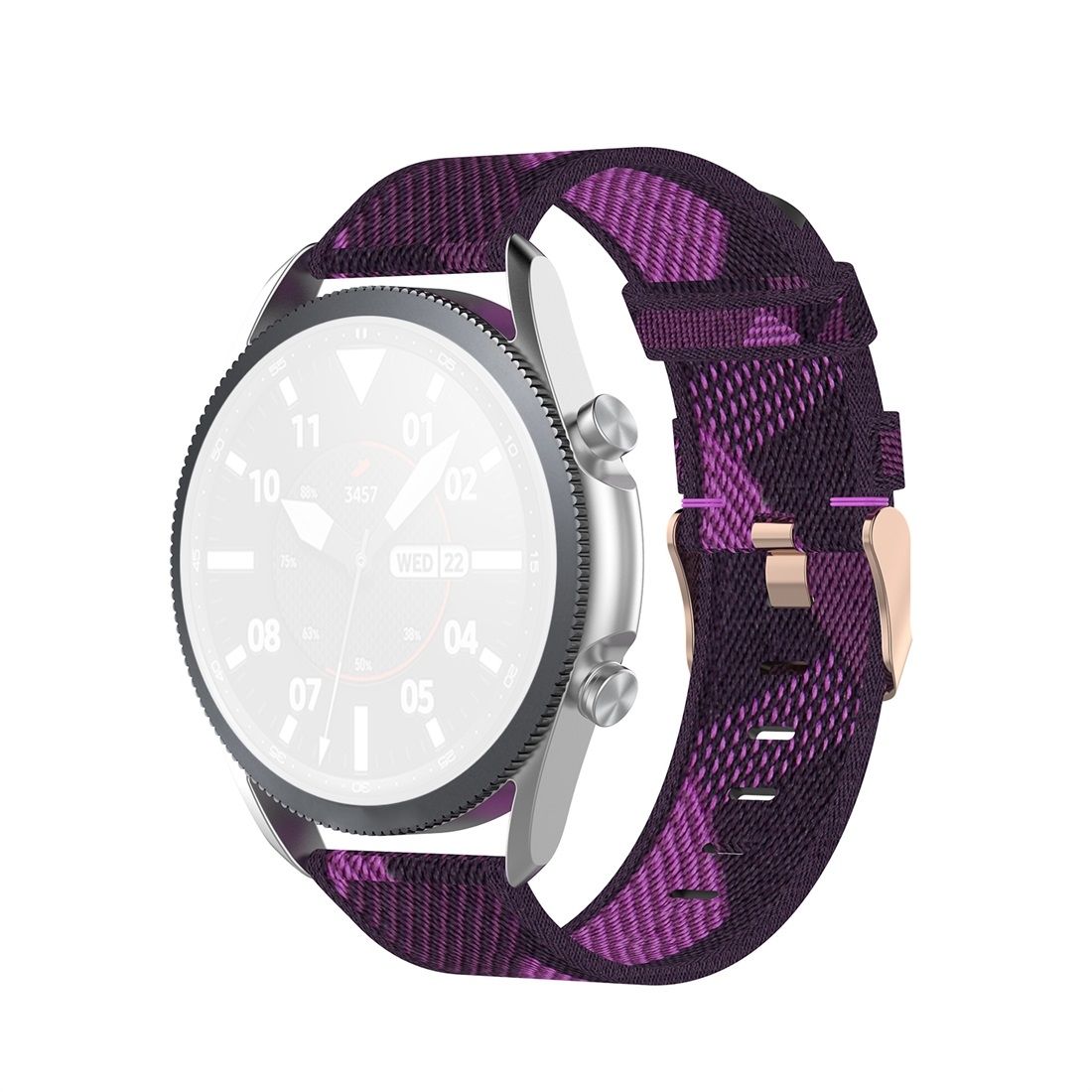 For Galaxy Watch 3 45mm Woven Nylon Textured Strap, Size: Free Size 22mm (Purple)