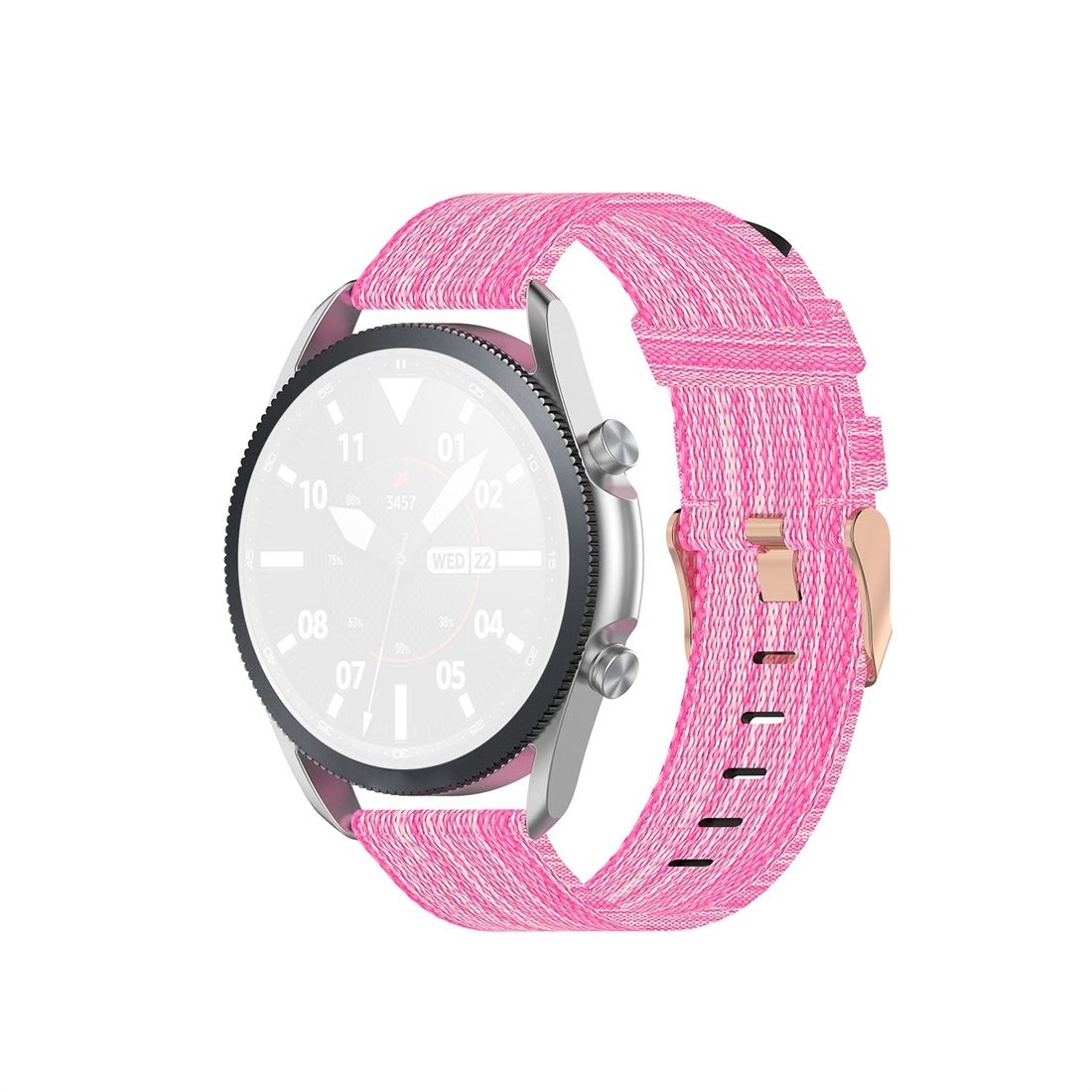 For Galaxy Watch 3 45mm Woven Nylon Textured Strap, Size: Free Size 22mm (Pink)