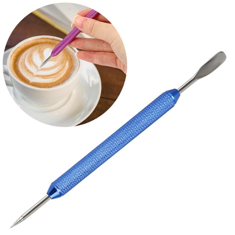 Fancy Coffee Pull Flower Needle Stainless Steel Carved Rod Crochet Flower Needle (Dark Blue)