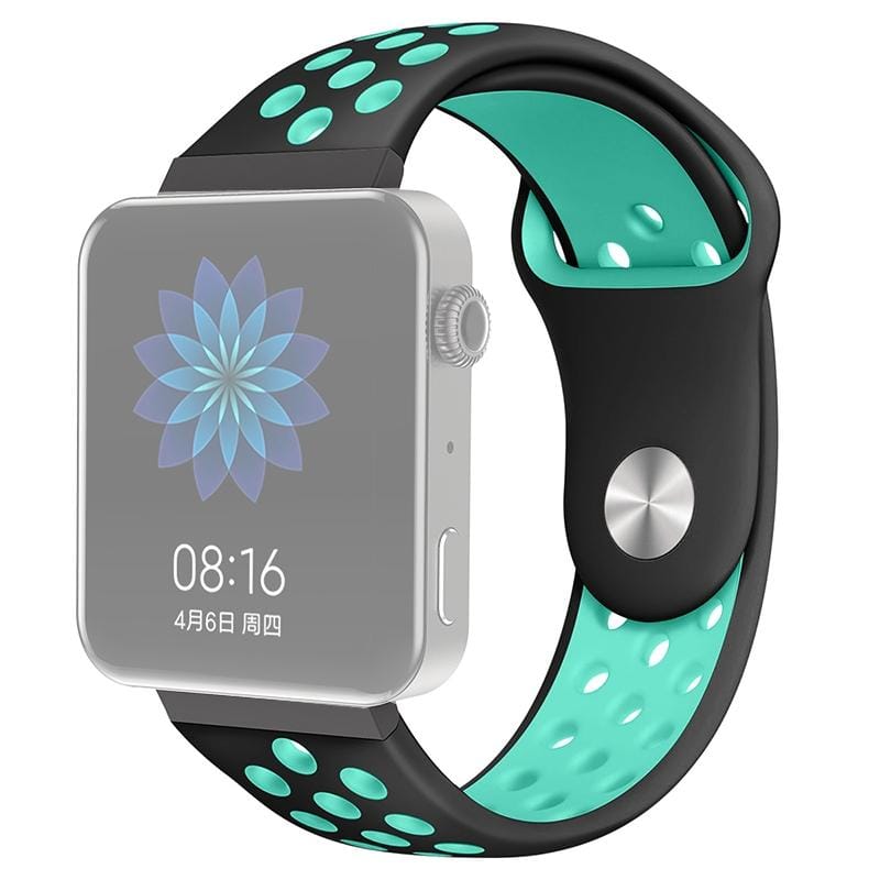 For Xiaomi Smart Watch Standard / Pride Version 18mm Two-color Silicone Replacement Strap Watchband (Black Blue)
