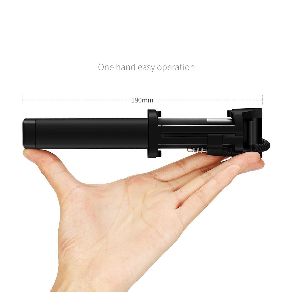 JOYROOM JR-ZB12 Aluminium Alloy Wired Controlled Selfie Stick Monopod Extendable Handheld Holder, Max Length: 77cm (Pink)