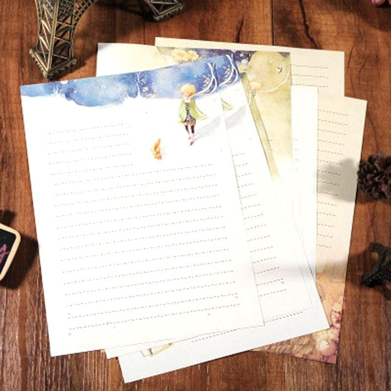 2 Sets Cartoon Fairy Princes Retro Painting Stationery Writing Paper Stationery