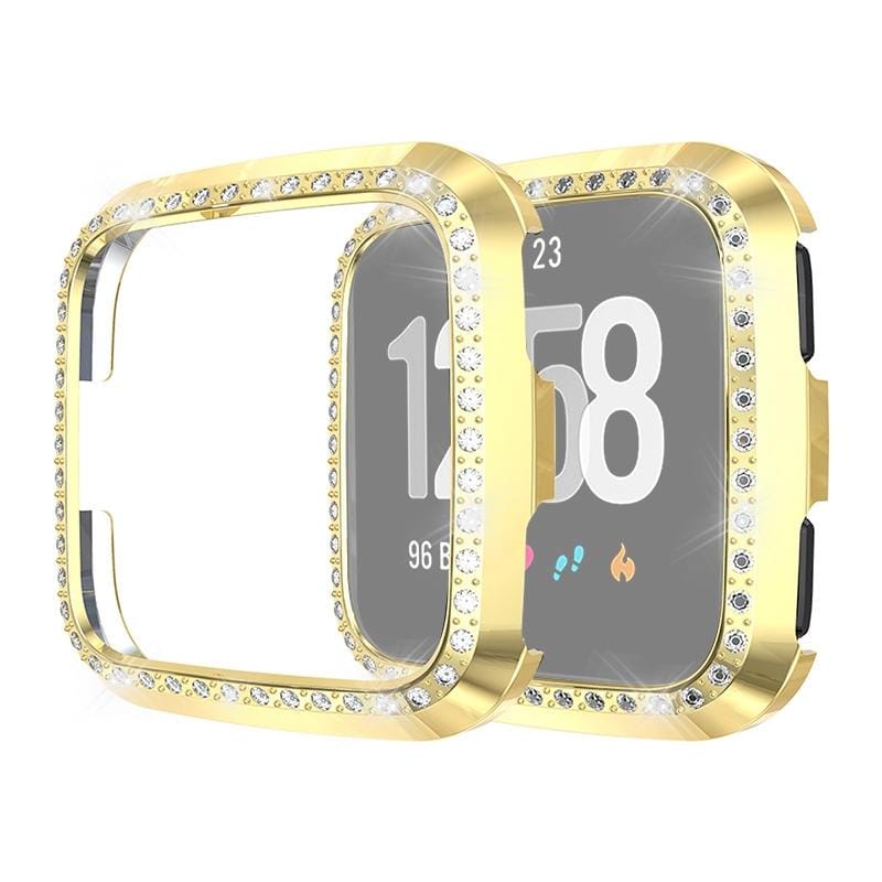 For Fitbit Versa / Versa Lite Universal Smart Watch PC Diamond Protective Case (Gold)