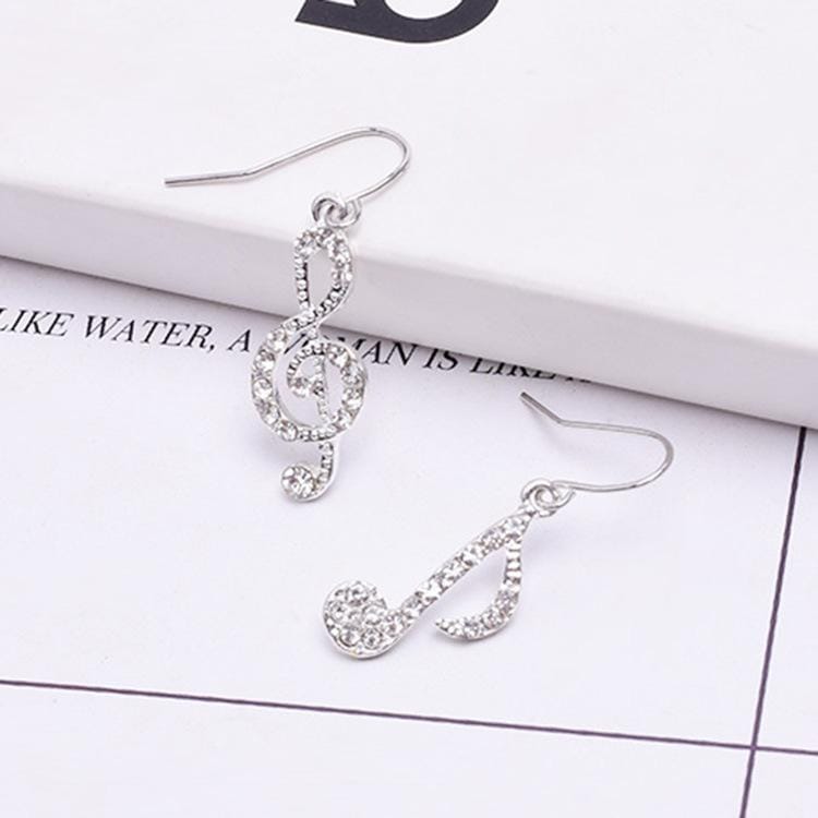 2 PCS Simple Geometric Note Earrings Individuality Asymmetric Earrings