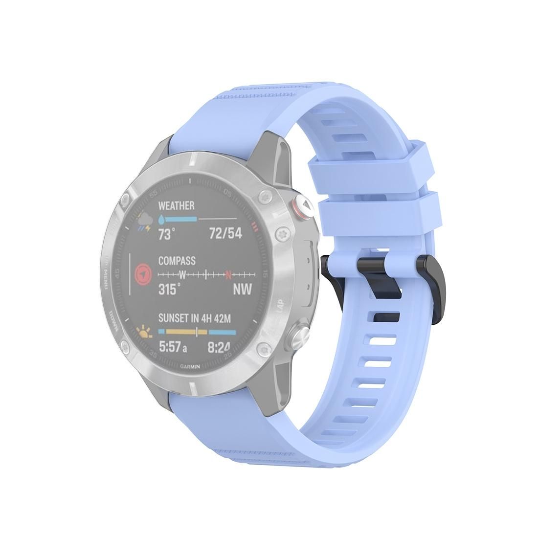 For Garmin Fenix 6 22mm Quick Release Official Texture Wrist Strap Watchband with Plastic Button (Chrysanthemum Blue)