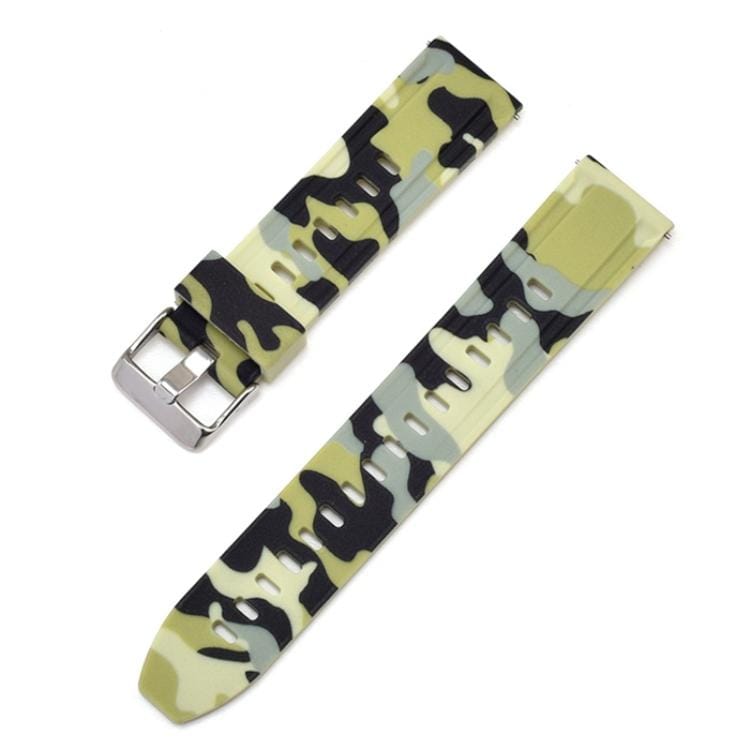 For Galaxy Watch 22mm Camouflage Silicone Watch Band (Green)