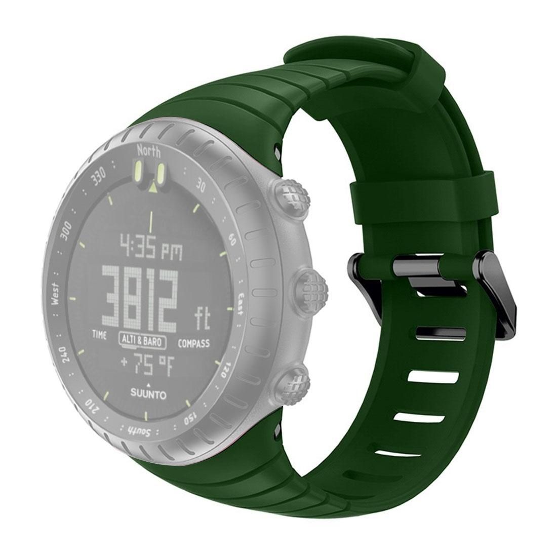 Smart Watch Silicone Wrist Strap Watchband for Suunto Core (Army Green)