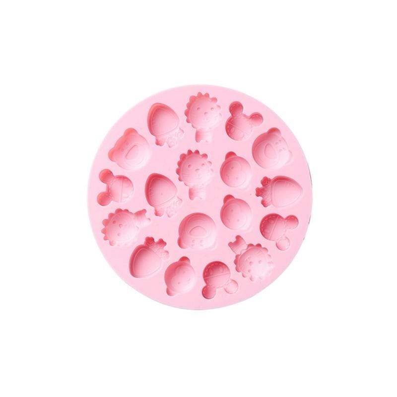 10 PCS Round Cartoon Soft Candy Jelly Steamable Silicone Mold Ice Cream Chocolate Dripping Mold, Style:Lion Carrot (Pink)